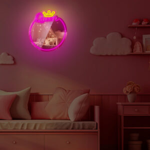 Neoninis VEIDRODIS LED QUEEN šiltai balta rožinė FMNE04 Forever Light - Image 8