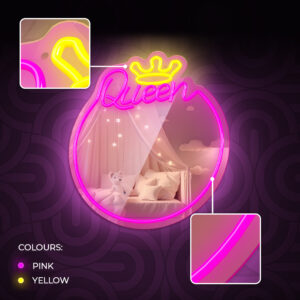 Neoninis VEIDRODIS LED QUEEN šiltai balta rožinė FMNE04 Forever Light - Image 5