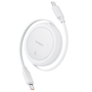 Baseus Free2Pull Mini įkrovimo laidas USB-C į USB-C 60W 1m Moon White - Image 2