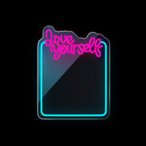 Neoninis VEIDRODIS LED LOVE YOURSELF turkio spalvos rožinis FMNE01 Forever Light - Image 3