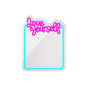 Neoninis VEIDRODIS LED LOVE YOURSELF turkio spalvos rožinis FMNE01 Forever Light