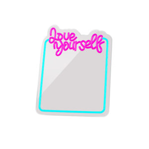 Neoninis VEIDRODIS LED LOVE YOURSELF turkio spalvos rožinis FMNE01 Forever Light - Image 2