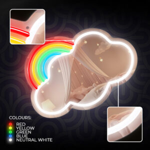 Neoninis MIRROR LED DEBESIES formos daugiaspalvis FMNE05 Forever Light - Image 6