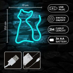 Neoninis LED šviestuvas CAT turkio spalvos NNE24 Neolia - Image 6