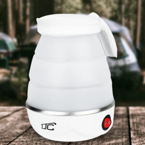 Sulankstomas silikoninis mini turistinis virdulys baltas 220-240V/50Hz 0,6L LTC - Image 3