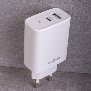 Maxlife MXTC-10-20AC PD QC įkroviklis 1x USB-C 1x USB 20W baltas - Image 7
