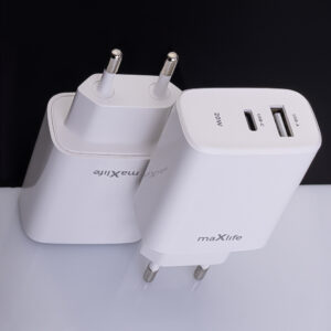 Maxlife MXTC-10-20AC PD QC įkroviklis 1x USB-C 1x USB 20W baltas - Image 8