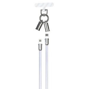Devia laidas su dirželiu 2in1 PD USB-C - Lightning 1,2 m 27W violetinis