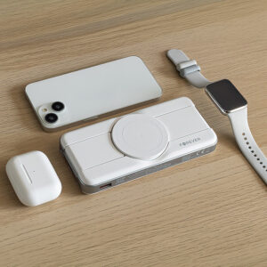 Forever belaidė išorinė baterija MATB-300 10000 mAh magnetinė 3in1 balta - Image 9