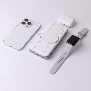 Forever belaidė išorinė baterija MATB-300 10000 mAh magnetinė 3in1 balta - Image 10