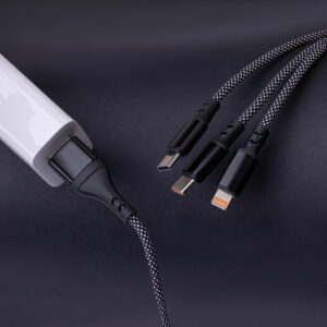 Maxlife ALLin1 laidas USB + USB-C – Lightning + 2x USB-C 1,0 m 66W juodas - Image 8