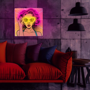 Neoninis ART LED šviestuvas POWER WOMAN geltonas-violetinis FLA02 Forever Light - Image 7