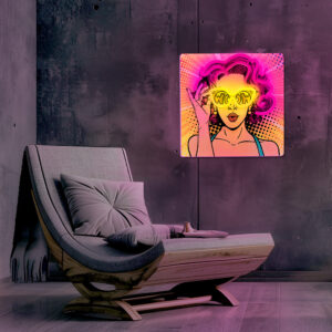 Neoninis ART LED šviestuvas POWER WOMAN geltonas-violetinis FLA02 Forever Light - Image 8