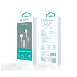 Devia laidinės ausinės Kintone A3 jack 3,5mm baltos - Image 7