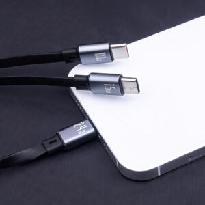 Forever 3in1 laidas USB - Lightning + 2x USB-C 1,2 m 100W juodas - Image 10