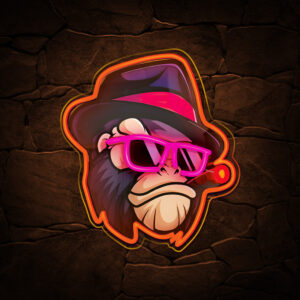 Neoninis LED paveikslas GANGSTA MONKEY daugiaspalvis FLA03 Forever Light - Image 3