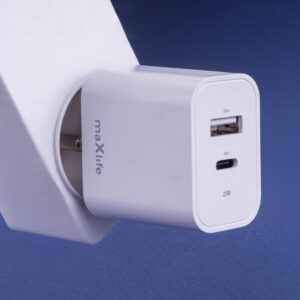 Maxlife MXTC-06-25AC PD QC įkroviklis 1x USB-C 1x USB 25W baltas - Image 2