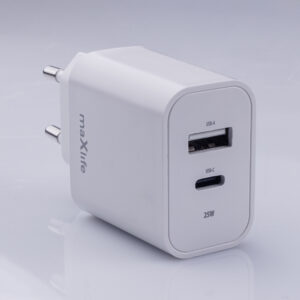 Maxlife MXTC-06-25AC PD QC įkroviklis 1x USB-C 1x USB 25W baltas - Image 3