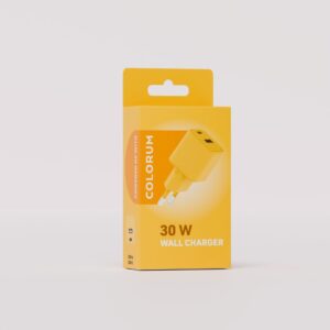 COLORUM sieninis įkroviklis USB-A + USB-C PD 30W CLS30-AC-05 xYellow - Image 3