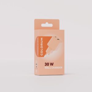 COLORUM sieninis įkroviklis USB-A + USB-C PD 30W CLS30-AC-14 x Peach Fuzz - Image 3