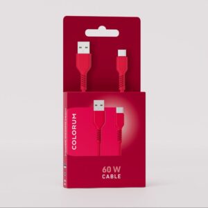 COLORUM laidas USB-A – USB-C 1,8m 3A CK60-AC-02 xMagenta - Image 3