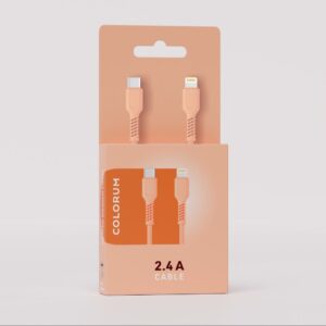 COLORUM laidas USB-C – Lightning 1,8m 2,4A CK12-CL-14 x Peach Fuzz - Image 3