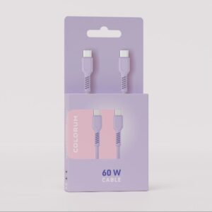 COLORUM laidas USB-C - USB-C 1,8m 3A CK60-CC-09 xLavenda - Image 3