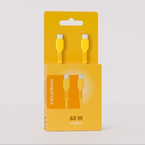 COLORUM laidas USB-C - USB-C 1,8m 3A CK60-CC-05 xYellow - Image 3
