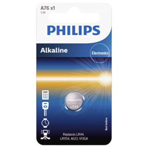 Baterija PHILIPS LR44/LR1154 minicell šarminė 1 vnt. lizdinėje pakuotėje