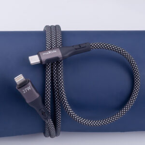 Maxlife MXUC-11 magnetinis laidas USB-C – Lightning 1,0 m 27W juodas nailoninis - Image 3