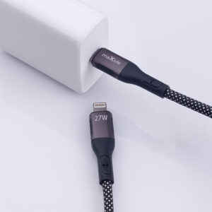 Maxlife MXUC-11 magnetinis laidas USB-C – Lightning 1,0 m 27W juodas nailoninis - Image 4