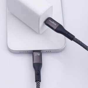 Maxlife MXUC-11 magnetinis laidas USB-C – Lightning 1,0 m 27W juodas nailoninis - Image 6