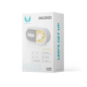 Žadintuvas su LED zuikio formos naktine lempute PURE FNL-05 INGRID baltas ilgas Forever Light - Image 5