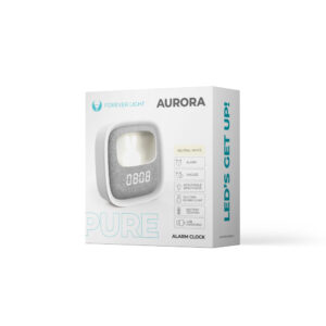 Žadintuvas su LED zuikio naktine lempute PURE FNL-06 AURORA baltas kvadratinis Forever Light - Image 8