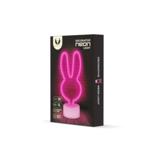 Neoninis LED šviestuvas su stovu RABBIT rožinis USB-C FSC-10 Forever Light - Image 7