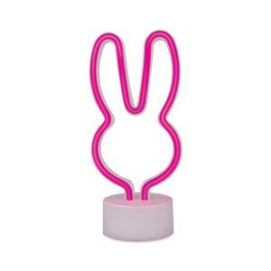 Neoninis LED šviestuvas su stovu RABBIT rožinis USB-C FSC-10 Forever Light