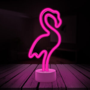Neoninis LED šviestuvas su stovu FLAMINGO rožinis USB-C FSC-11 Forever Light - Image 2