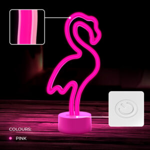 Neoninis LED šviestuvas su stovu FLAMINGO rožinis USB-C FSC-11 Forever Light - Image 5