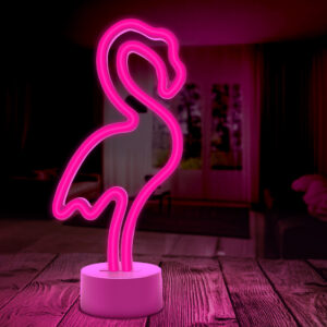 Neoninis LED šviestuvas su stovu FLAMINGO rožinis USB-C FSC-11 Forever Light - Image 6