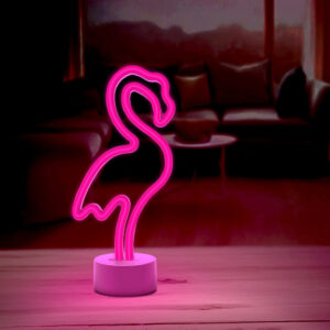 Neoninis LED šviestuvas su stovu FLAMINGO rožinis USB-C FSC-11 Forever Light - Image 7