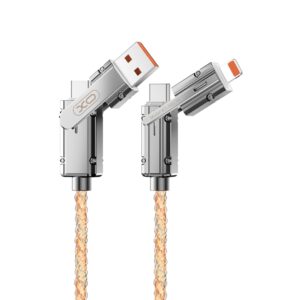 XO kabelis NB276 4w1 USB-C - Lightning + USB - USB-C 60W 1,0m pilkas