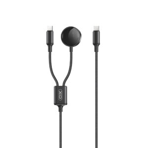 XO belaidis indukcinis įkroviklis CX030, juodas, skirtas Apple Watch su USB-C – USB-C laidu