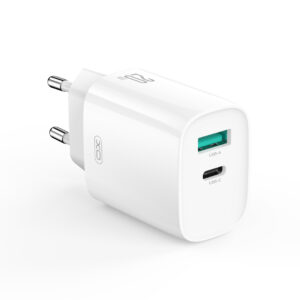 XO sieninis įkroviklis CE29 PD 20W 1x USB-C 1x USB baltas - Image 1