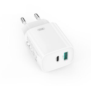 XO sieninis įkroviklis CE29 PD 20W 1x USB-C 1x USB baltas - Image 2