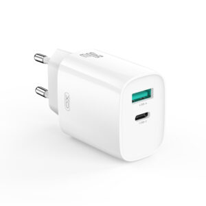 XO sieninis įkroviklis CE30 PD 30W 1x USB-C 1x USB baltas + laidas USB-C - Lightning - Image 2