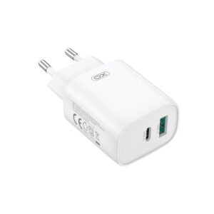 XO sieninis įkroviklis CE30 PD 30W 1x USB-C 1x USB baltas + laidas USB-C - Lightning - Image 3