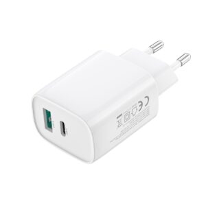 XO sieninis įkroviklis CE30 PD 30W 1x USB-C 1x USB baltas + laidas USB-C - Lightning - Image 5