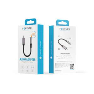 Forever garso adapteris AJL-01 jack 3,5 mm - Lightning juodas - Image 7