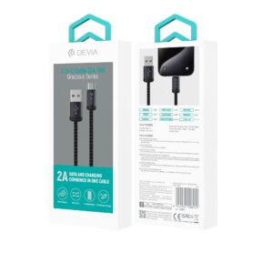 Devia laidas Gracious EC649 USB - USB-C 1,0 m 2A juodas - Image 3