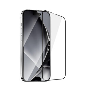 Grūdinto stiklo metalinis rėmelis, skirtas Samsung Galaxy A06 4G / 5G, juodas rėmelis